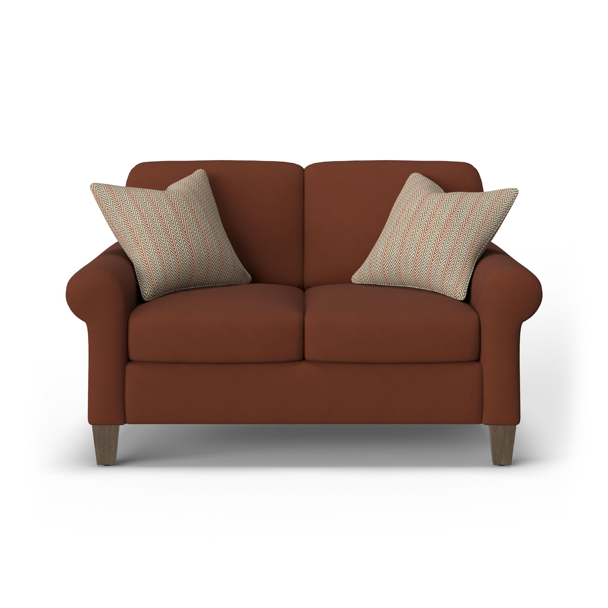 Moxy - Fabric Loveseat, Curved Sock Arms