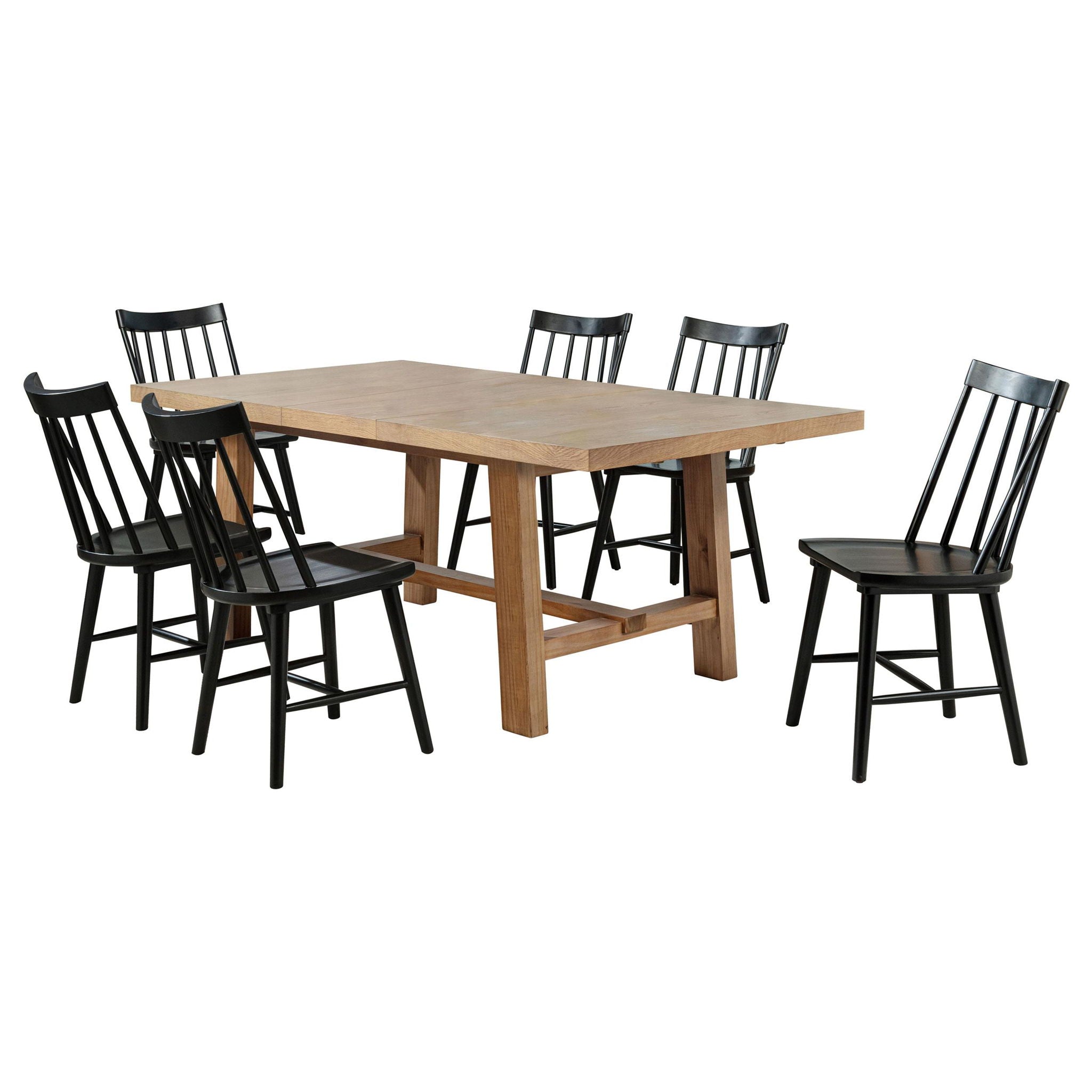 Middleton 7-piece Extension Leaf Dining Set Brown and Black - Atlantic Fine Furniture Melbourne FL