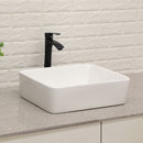19" 5" Bathroom Sink Combo Rectangular Vessel Vanity Set With Faucet Drop In Ready Ceramic Basin - White / Black