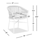 Maiden - Barrel Back Aluminum & Rope Outdoor Patio Dining Chair, Sunproof Olefin (Set of 2)