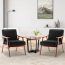 Mid Century Modern Accent Chair With Solid Wood Frame And Extra Thick Backrest