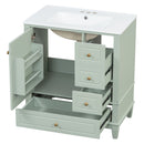 Freestanding Bathroom Vanity With Sink, Soft Close Door, 3 Drawers