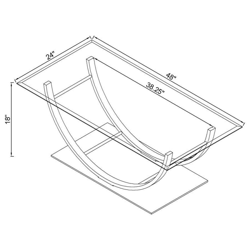 Danville - Rectangular U-Shaped Glass Top Table