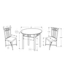 3 Pieces Dining Table Set, Small, Round, Contemporary & Modern