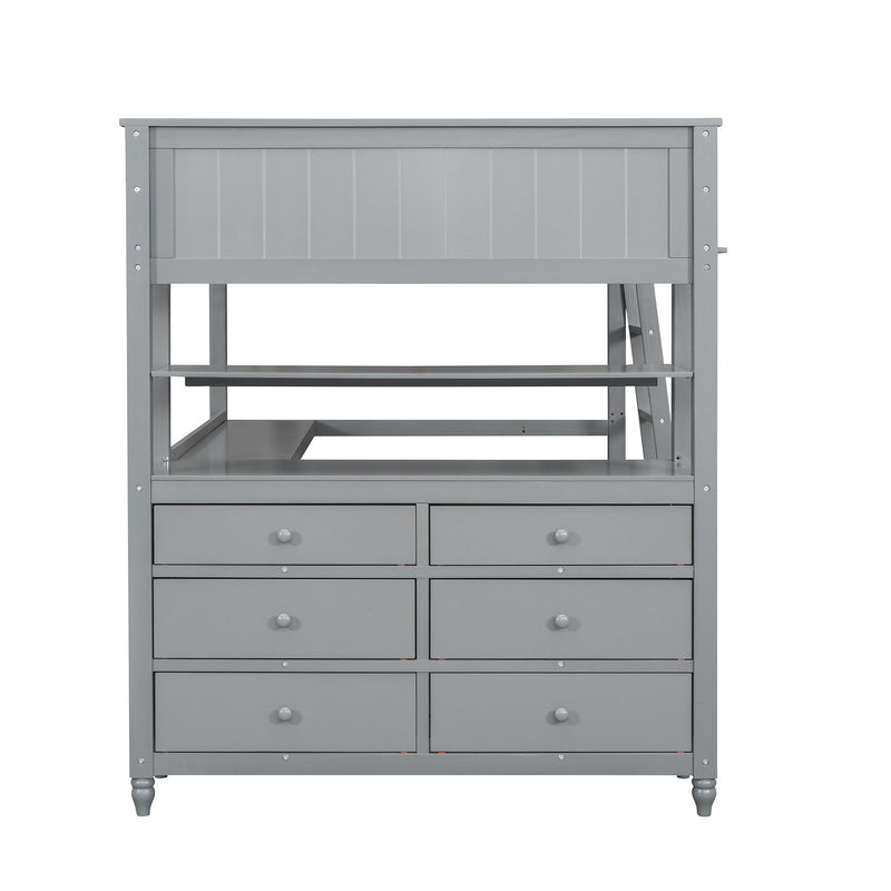 Loft Bed With Drawers With Desk And Shelves