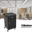 Mobile Charging Cart And Cabinet For Tablets Laptops 32-Device - Matt Black