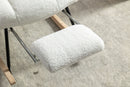 Teddy Fabric Rocking Chair With Adjustable Footrest - Ivory