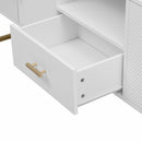 TV Cabinet With 1 Drawer, 2 Cabinets, Handles And Anti-Tip Device