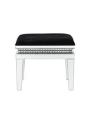 Lotus - Vanity Stool - Mirrored, Faux Ice Cube Crystals