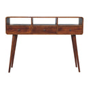 Triple Curved Console Table - Brown