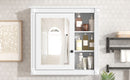 Bathroom Medicine Cabinet With Mirror, Wall Mounted Mirror Cabinet With Storage Organizer, Over The Toilet Storage White Storage Cabinet For Bathroom - White