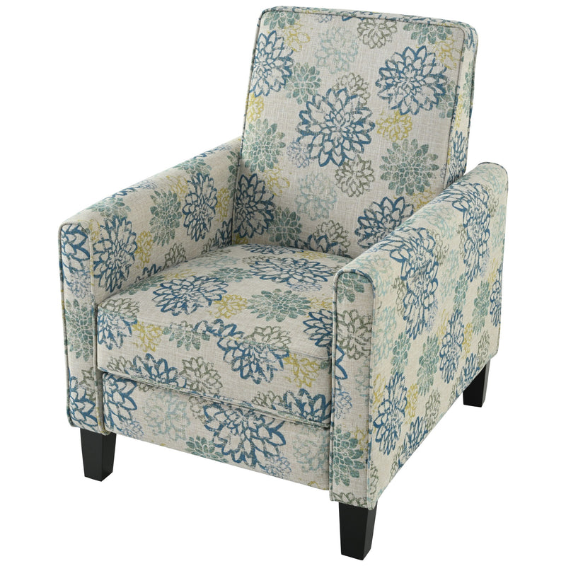 Push Back Upholstered Recliner Armchair