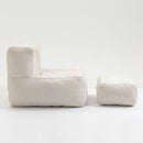Modern Indoor Fluffy Bean Bag Chair With Memory Foam And Ottoman, Super Soft
