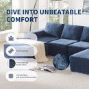 Modular U Shaped Sectional With Ottomans, Luxury Cloud Floor Couch With Deep Seat Fully Compressed Upholstered Sofa