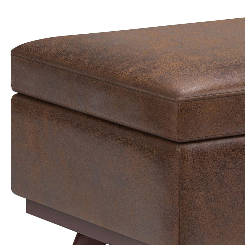 Owen - Lift Top Large Coffee Table Storage Ottoman, Mid Century Style