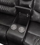 Braylon - Magnetite Synthetic Leather Manual Recliner Sofa - Brown