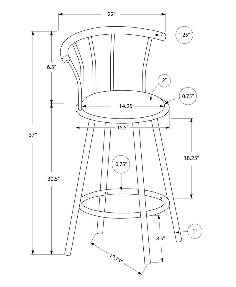 Swivel Stool Bar Height, Stylish Design Contemporary & Modern (Set of 2)