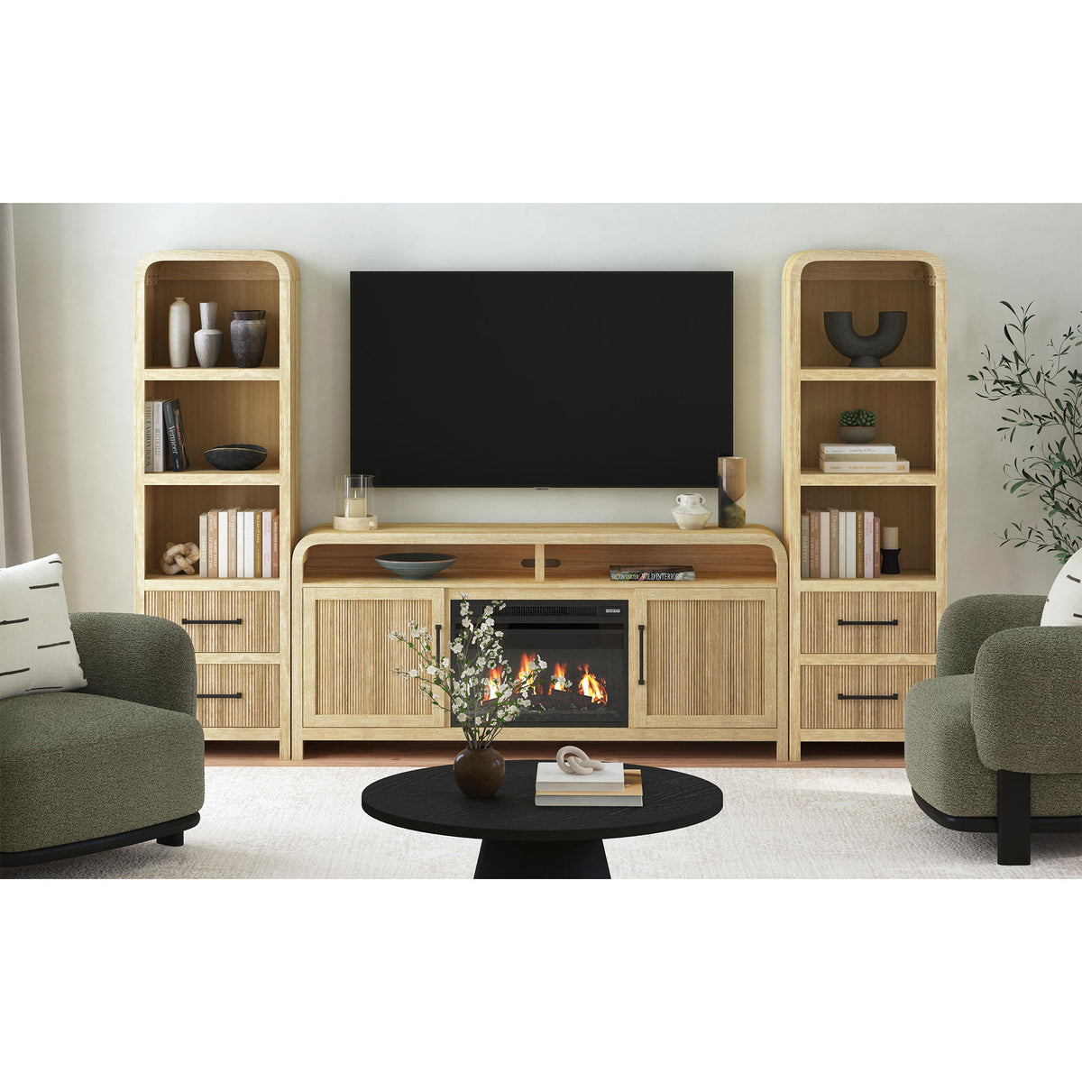 Ridgemont Entertainment Unit With 70" TV Console in Black by Elements International, view 15