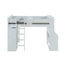 Ragna - Twin Loft Bed With Desk & Wardrobe - White