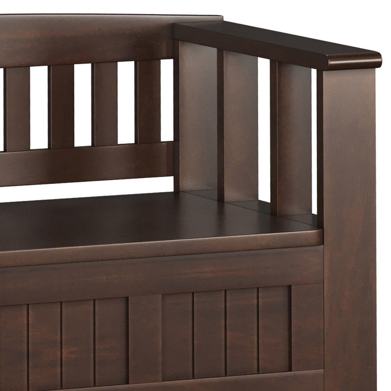 Acadian - Entryway Storage Bench With Shelf - Brown