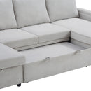 U Shaped Sectional Sofa Bed With Storage Chaise Lounges, USB Ports, And Cup Holders