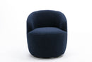 Teddy Fabric Swivel Accent Armchair Barrel Chair With Powder Coating Metal Ring