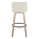 Toriano - Contemporary Fixed Height Barstool Swivel And Round Footrest (Set of 2)