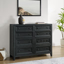 8 Drawer Dresser With Framed Fronts And Smooth Metal Glides