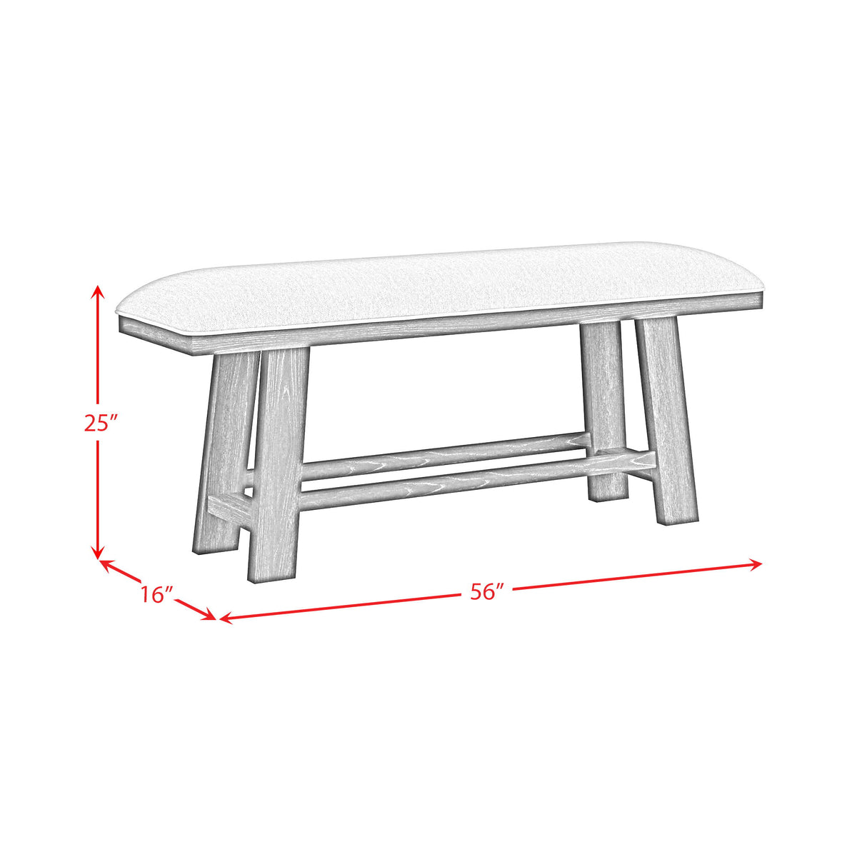 Transcend Counter Bench in Charcoal by Elements International, view 3