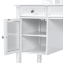Elegant Makeup Vanity Desk With Adjustable Mirror And Storage And Construction - White