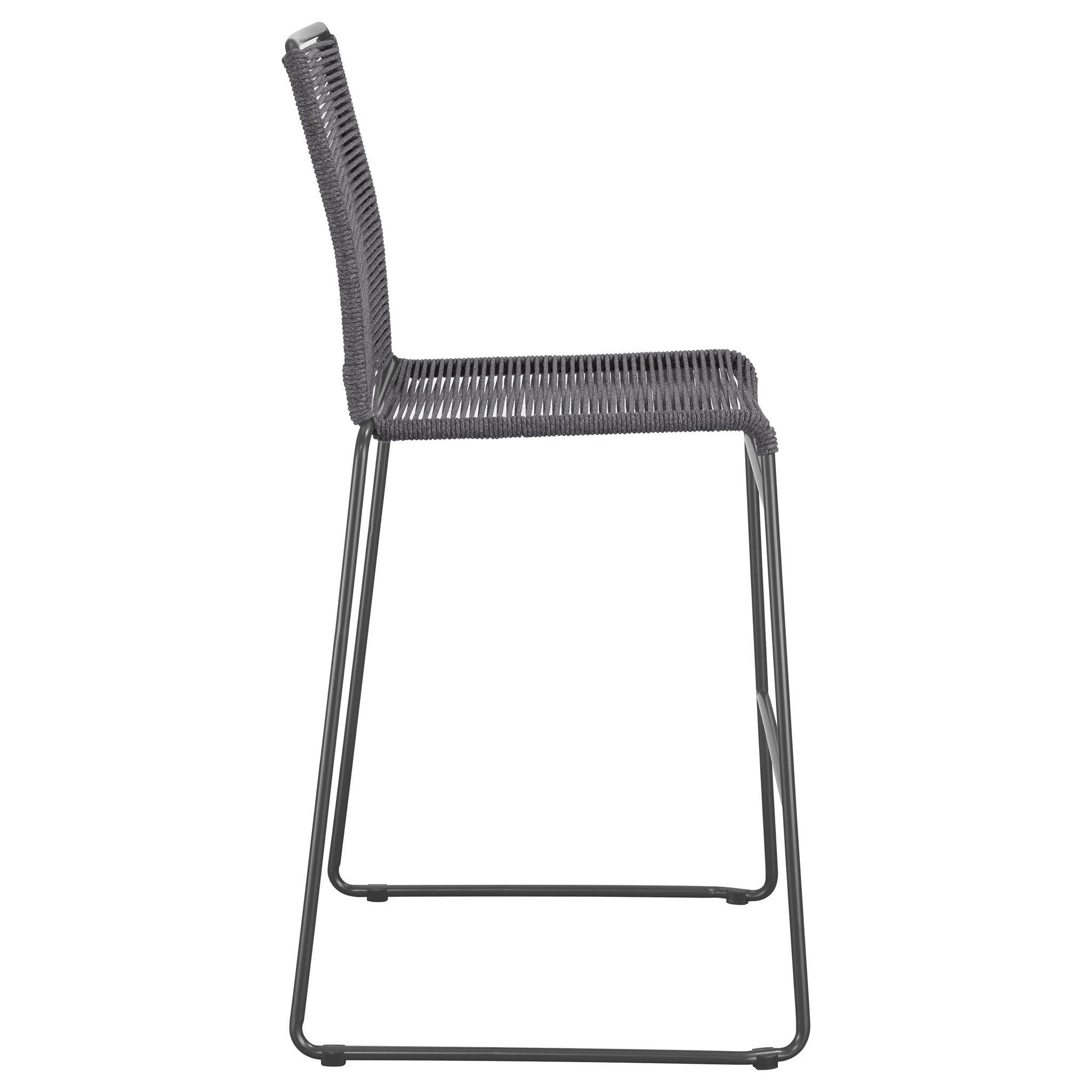 Jerome Woven Rope Metal Bar Chair Charcoal (Set of 2) - Atlantic Fine Furniture Melbourne FL