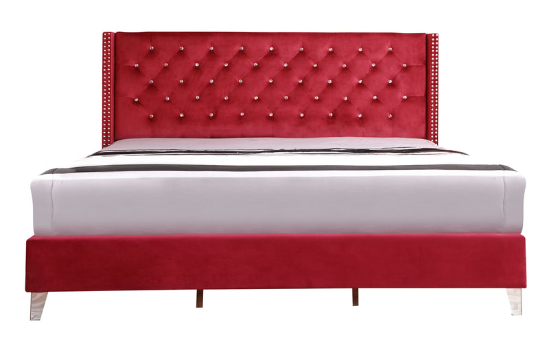 Julie - G1922-KB-UP King Upholstered Bed - Cherry