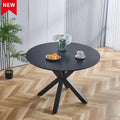 Table Mid-Century Dining Table For 4 - 6 People With Round MDF Table Top, Pedestal Dining Table, End Table Leisure Coffee Table, Cross Leg