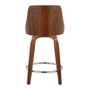 Gianna - Mid-Century Modern Fixed Height Stool With Swivel With Round Footrest (Set of 2)