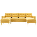 Modern L - Shape Convertible Sectional Sofa With Movable Ottoman
