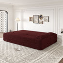 Modern Floor Sofa, With 2 Pillows, Convertible Teddy Fabric Foam Filled Bed