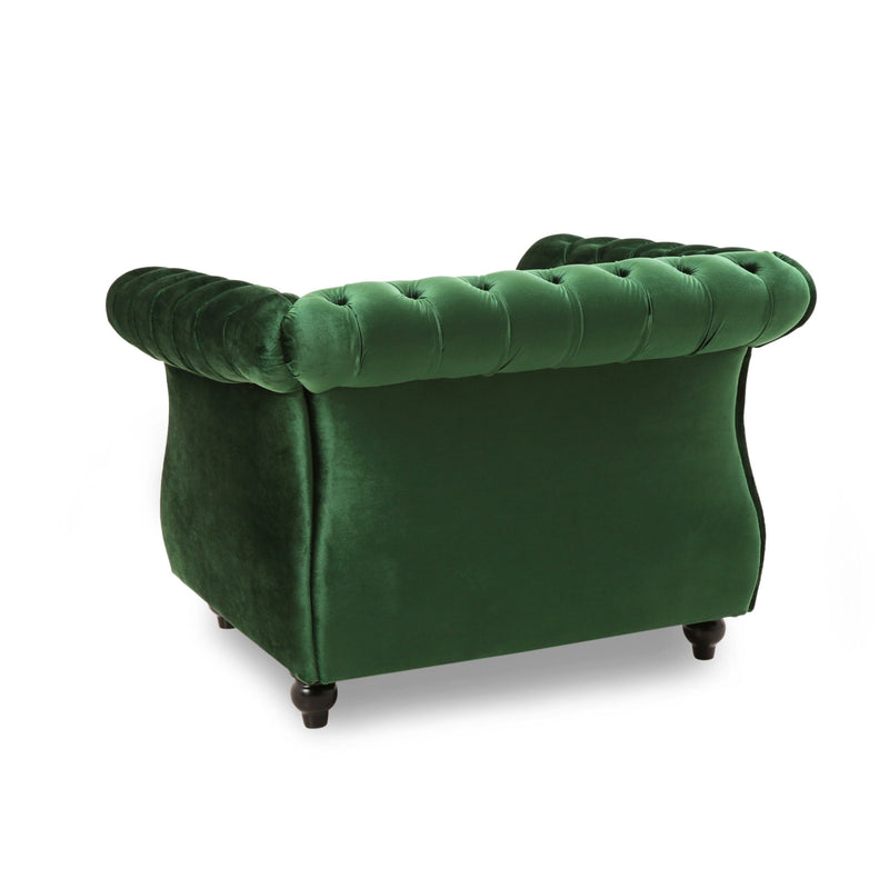 Nexuson - Upholstered Chesterfield Chair With Deep Tufted And Nailhead Trim