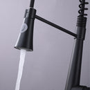 Commercial Kitchen Faucet With Pull Down Sprayer And Magnetic Docking Spray Head - Matte Black