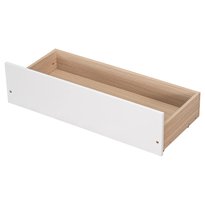 Twin Bed with 2 Drawers, Solid Wood, No Box Spring Needed ,White(New SKU:W504P149042)