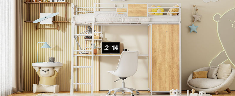 Loft Bed With L Shape Desk And Wardrobe