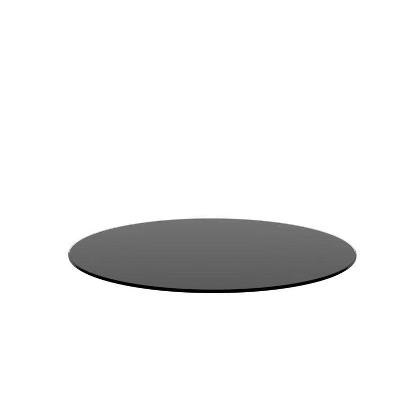 24" Round Tempered Glass Table Top Glass 1 / 4" Thick Round Polished Edge - Black