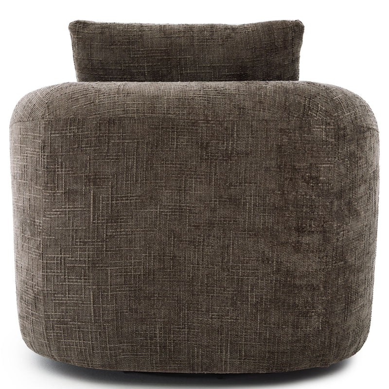 Modern Swivel Barrel Chair With Dual-Layer Cushion