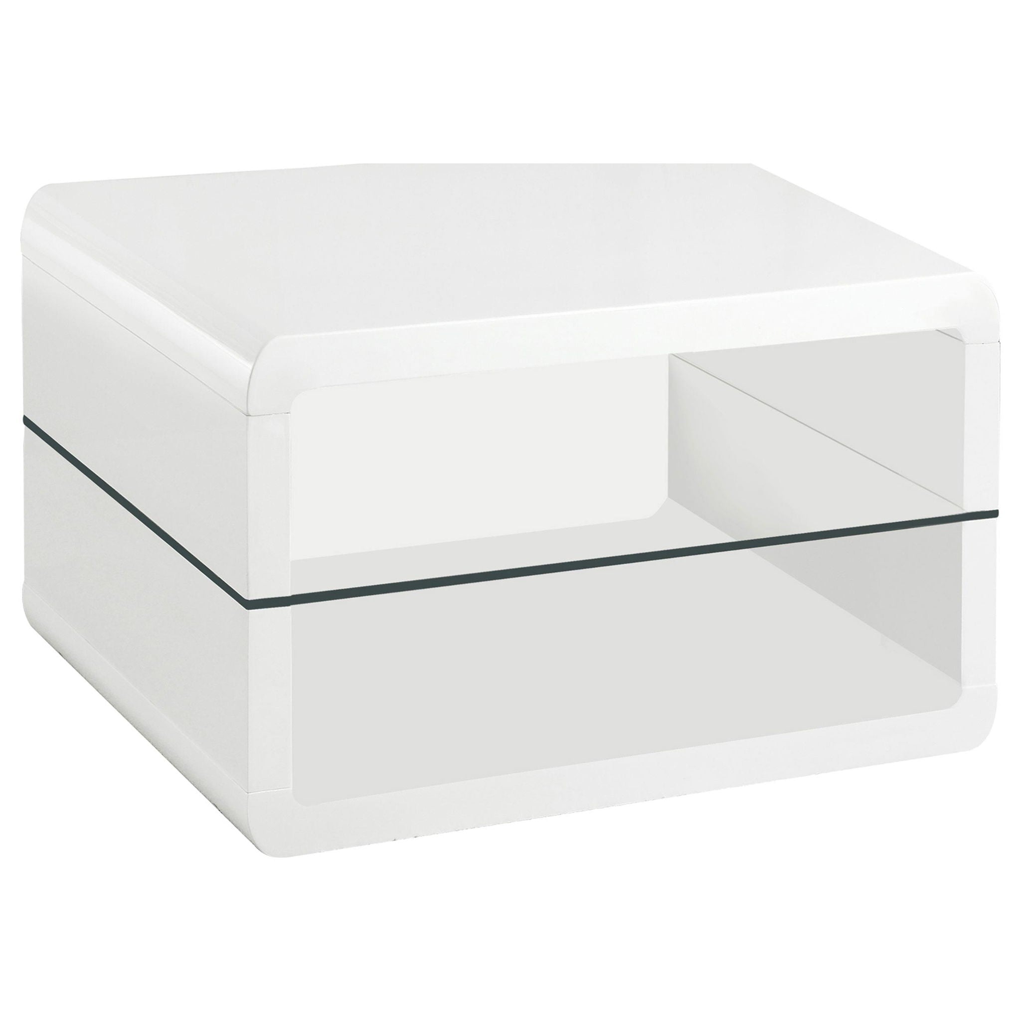 Elana 2-piece Coffee and End Table Set White High Gloss - Atlantic Fine Furniture Melbourne FL