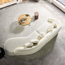 Elijah - Japandi Curvy Sectional Sofa - Beige