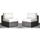 Seating Set With Cushions Handcrafted Wicker Design