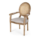 French Country Style Wood And Cane Upholstered Dining Chair Set