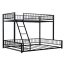 Bunk Bed Frame With Ladder And Safety Guardrails