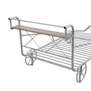 Twin Size Metal Car Bed with Four Wheels, Guardrails and  X-Shaped Frame Shelf, Silver(Old SKU: MF297599AAN)