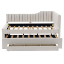 Upholstered Daybed With Trundle And 3 Drawers