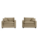 Modern Classic Corduroy Fabric Single Chair Deep Seat Sofa With Pillow